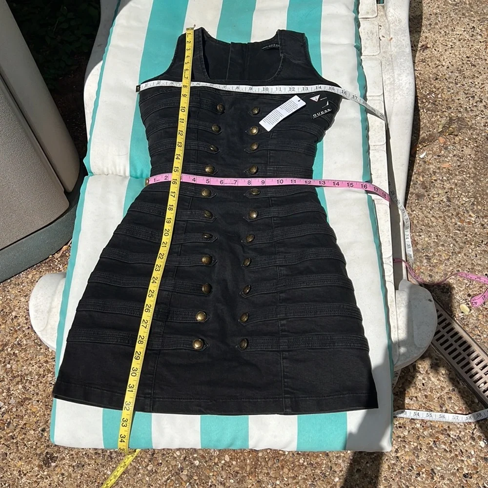 NWT Guess Tamara Black Denim Bandage Mini Dress Size Xs - Picture 5 of 10